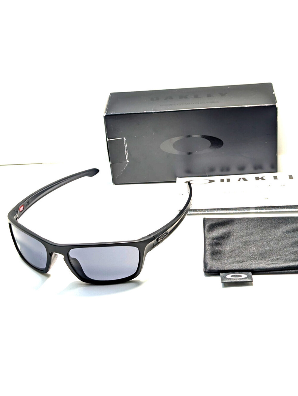 Oakley Sliver Dark Gray UV Black Outdoor Wraparound Men's Sports Sunglasses